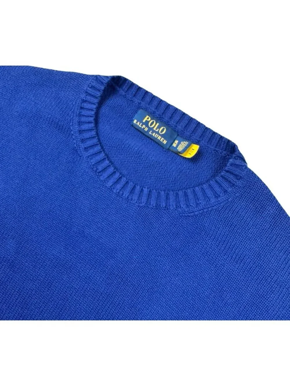 NEW Polo Ralph Lauren Men's 100% Cotton Knit Crew Neck Sweater Blue • XL